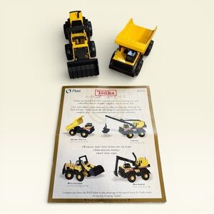 Vintage Collection of Tonka "Fleet" Series - 2 Toy Construction Vehicles